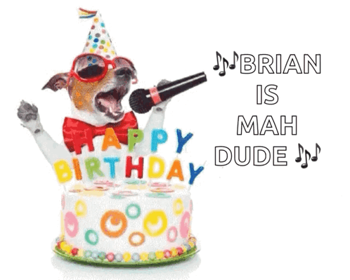 Dog Singing Into Microphone at Happy Birthday Cake