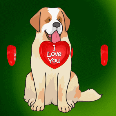 Dog Surrounded By Floating Hearts I Love You GIF