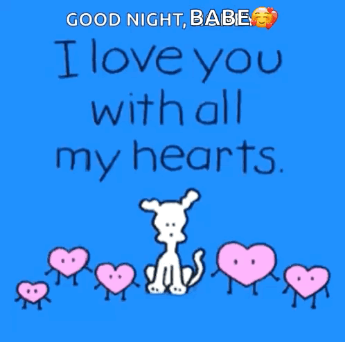 Dog Surrounded by Hearts Saying I Love You