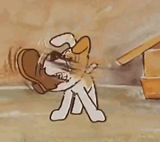 Dog Swinging Cartoon Shoes GIF