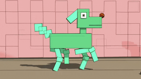 Dog Walking Cartoon Illustration GIF