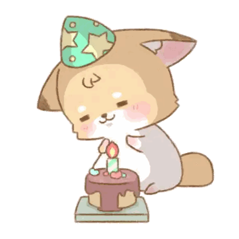 Dog Wearing Birthday Hat with Number 3