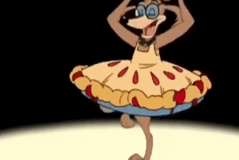 Dog Wearing Pie Dress Spinning GIF