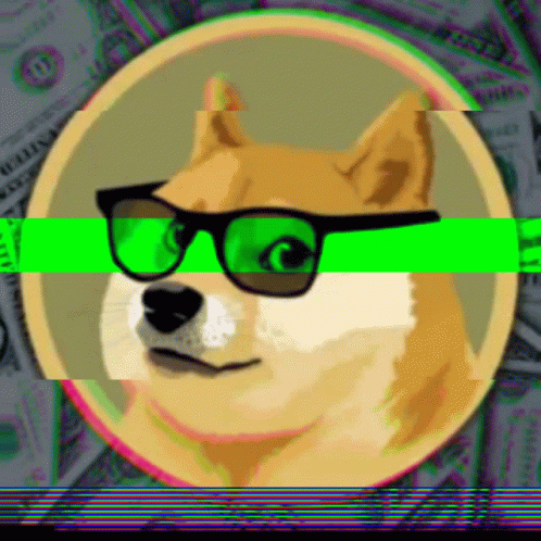 Dog Wearing Sunglasses Surrounded By Money GIF