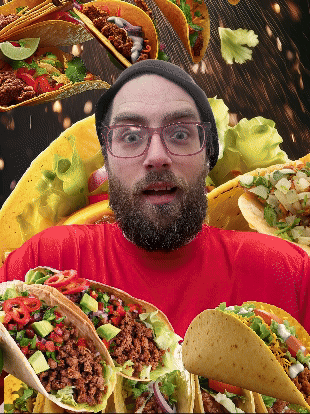 Dog Wearing Taco Shirt Eating Taco