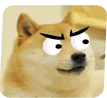 Dog with Angry Eyes and Black Eyebrow