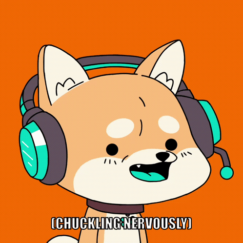 Dog With Headphones And Microphone I Chucking Nervously GIF