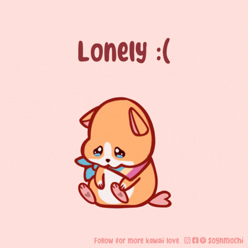 Dog With Lonely Text GIF