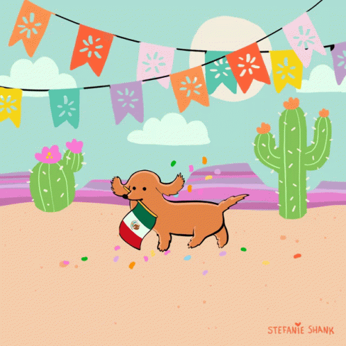 Dog with Mexican Flag Necklace