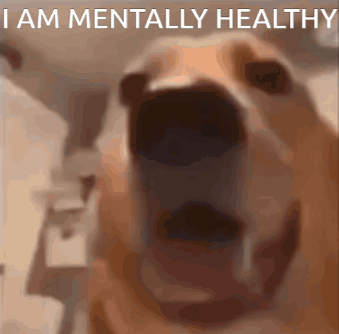 Dog With Mouth Open Saying I Am Mentally Healthy