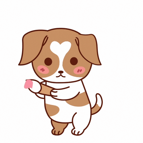 Dog Writing The Word Love GIF