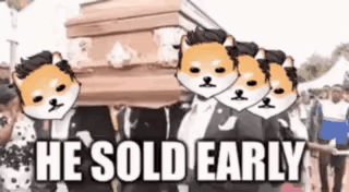 Dogs Carrying Coffin Saying He Sold Early GIF