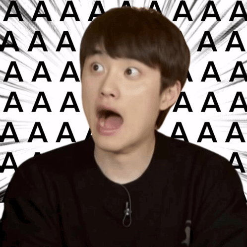 Doh Kyungsoo Shouting Letter A GIF