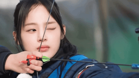 Doing Archery Korean Actress Minji GIF