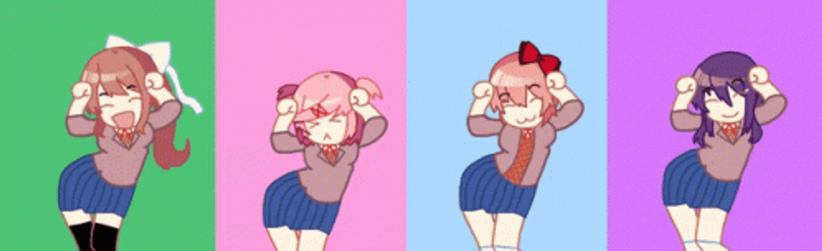 Doki Doki Literature Club Characters Caramelldansen GIF