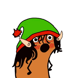 Doll Dressed As Elf On Wooden Table GIF