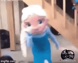 Doll Dressed as Elsa From Frozen Dancing