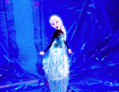 Doll In Blue Dress Dancing In Water GIF