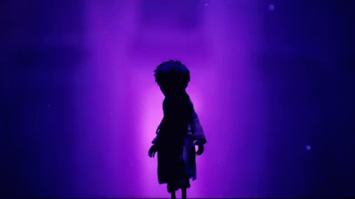 Doll in Dark Room with Purple Lights