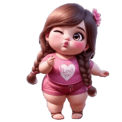 Doll Wearing Pink 'I Love You' Shirt