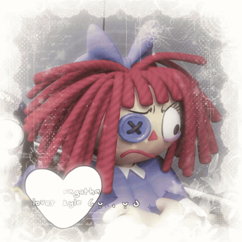 Doll With Heart Saying Agatha Loves Kyle GIF