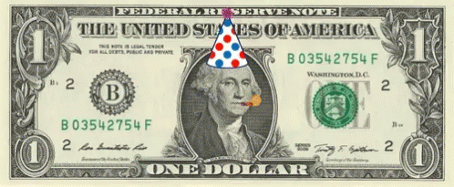 Dollar Bill Goes To A Party GIF