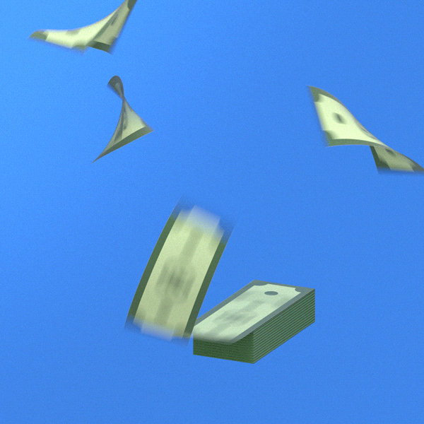 Dollar Bills Are Flying GIF
