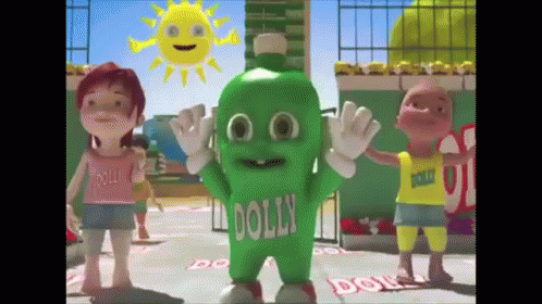 Dolly Mascot Surrounded by Children