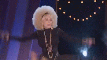 Dolly Parton Blonde Afro Dancing GIF