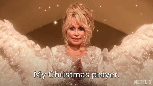 Dolly Parton's Prayer For Christmas Blessings GIF
