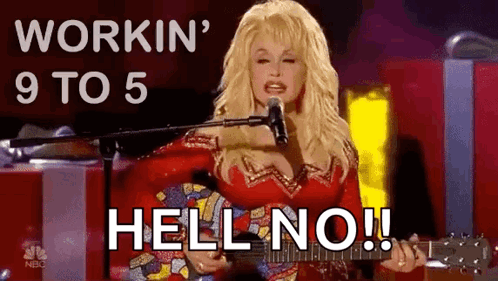 Dolly Parton Singing Into Microphone Holding Guitar Saying Hell No