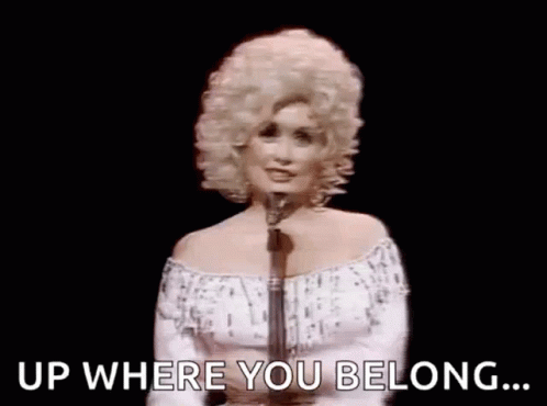 Dolly Parton Singing Up Where You Belong GIF
