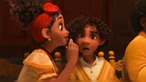 Dolores Madrigal Whispers To Camilo GIF