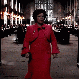 Dolores Umbridge Staring At Floating Fire GIF