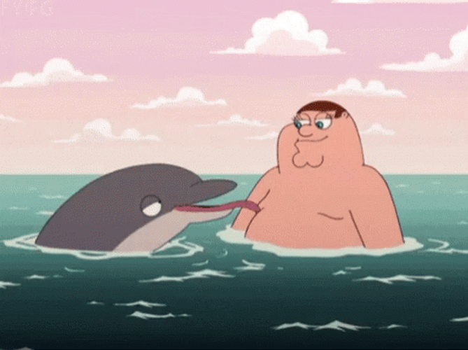 Dolphin Licking Peter Griffin Chest GIF
