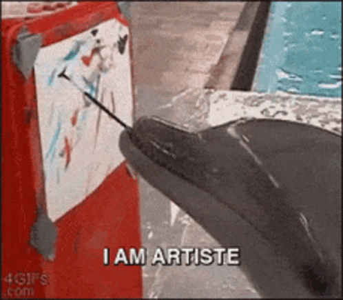 Dolphin with Needle Says I Am Artiste