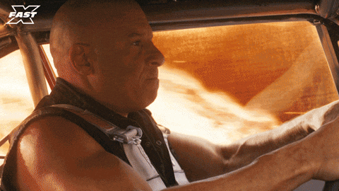 Dom Toretto Car Road On Fire GIF