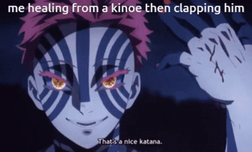 Doma Akaza Heals Wound GIF