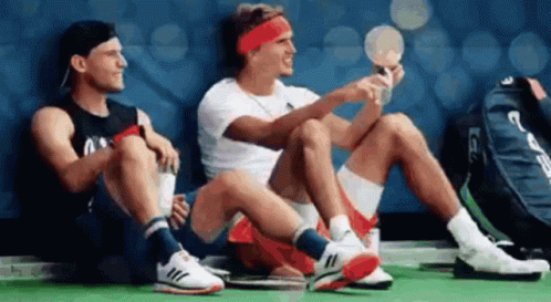 Dominic Thiem And Zverev Sitting GIF