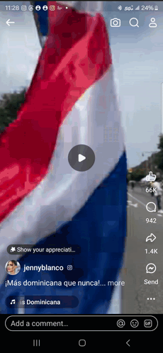 Dominican Flag on Phone Screen