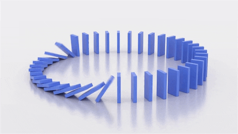 Domino Tiles Falling Up And Down Loop GIF