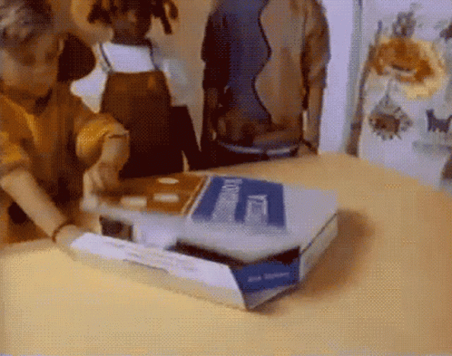 Dominos Pizza Kids Opening Box GIF