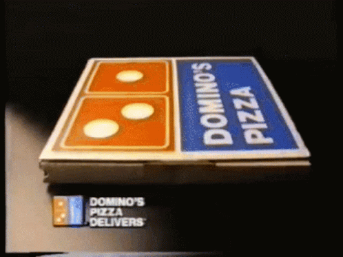 Dominos Pizza Open Box Vintage Ad GIF