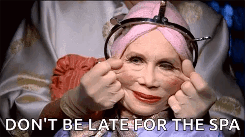 Don't Be Late For The Spa GIF