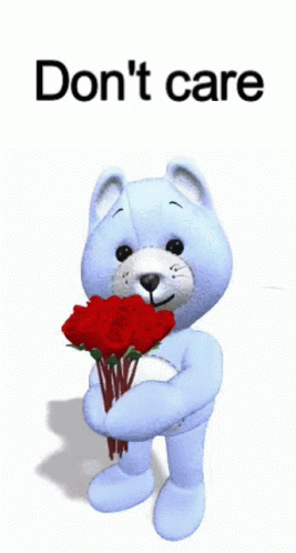 Don't Care Bear Giving Flowers GIF