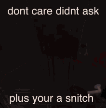 Don't Care Didn't Ask You're A Snitch GIF