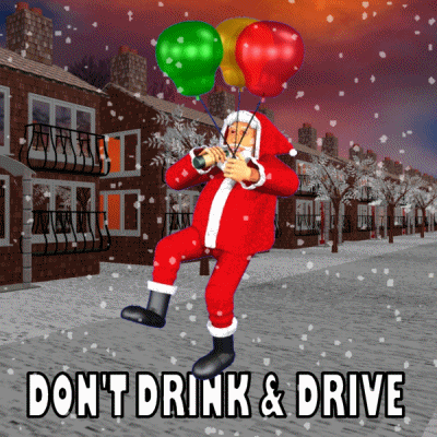 Don't Drink And Drive Drunk Santa GIF
