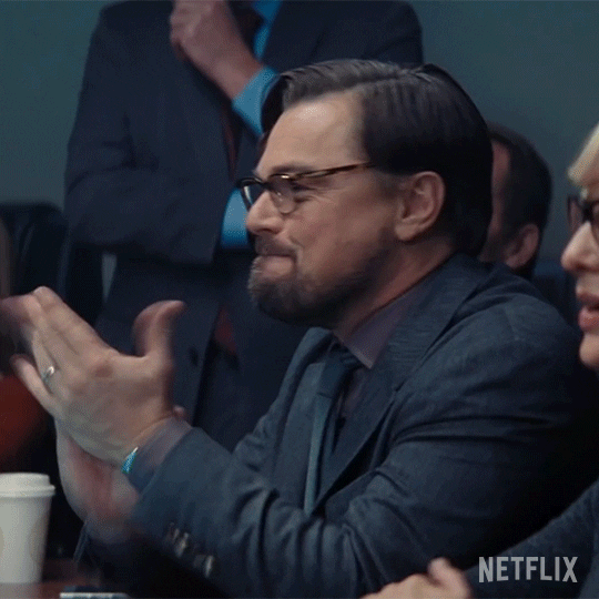 Don't Look Up Dr. Randall Clapping GIF