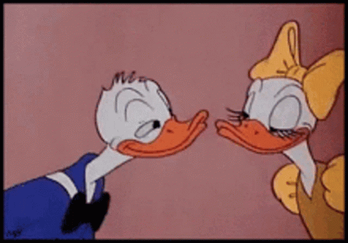 Donald Duck And Daisy Duck Kissing Each Other GIF