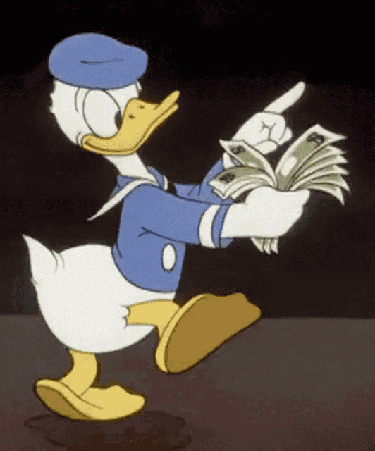 Donald Duck Counting Money Gif GIF